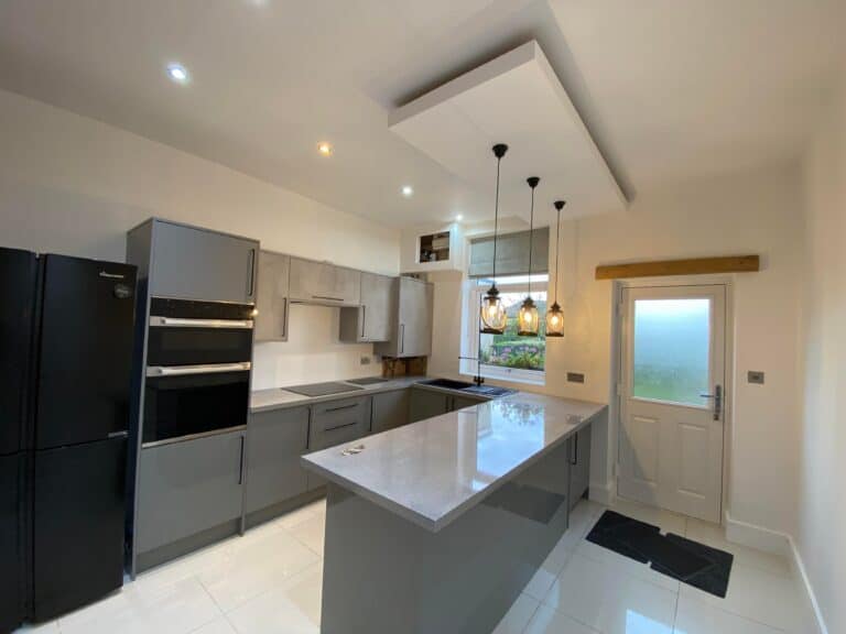 modern kitchen painted white