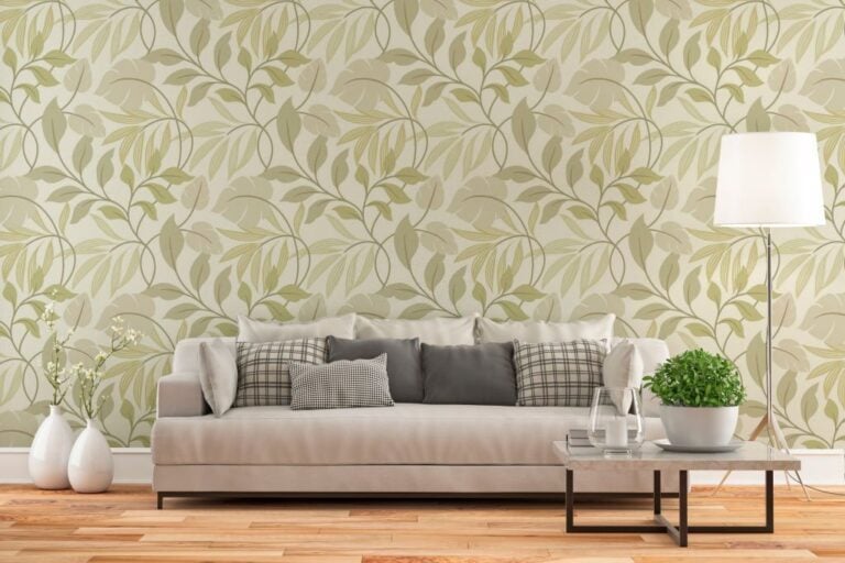 wallpapered feature wall